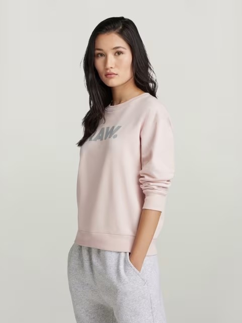 NWT G-Star RAW Premium Core Crew Sweatshirt Pink with Gray Logo Size S